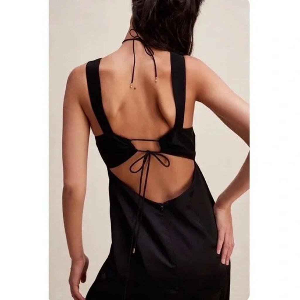 New Free People Gia Maxi Dress $250 Size 8 Black