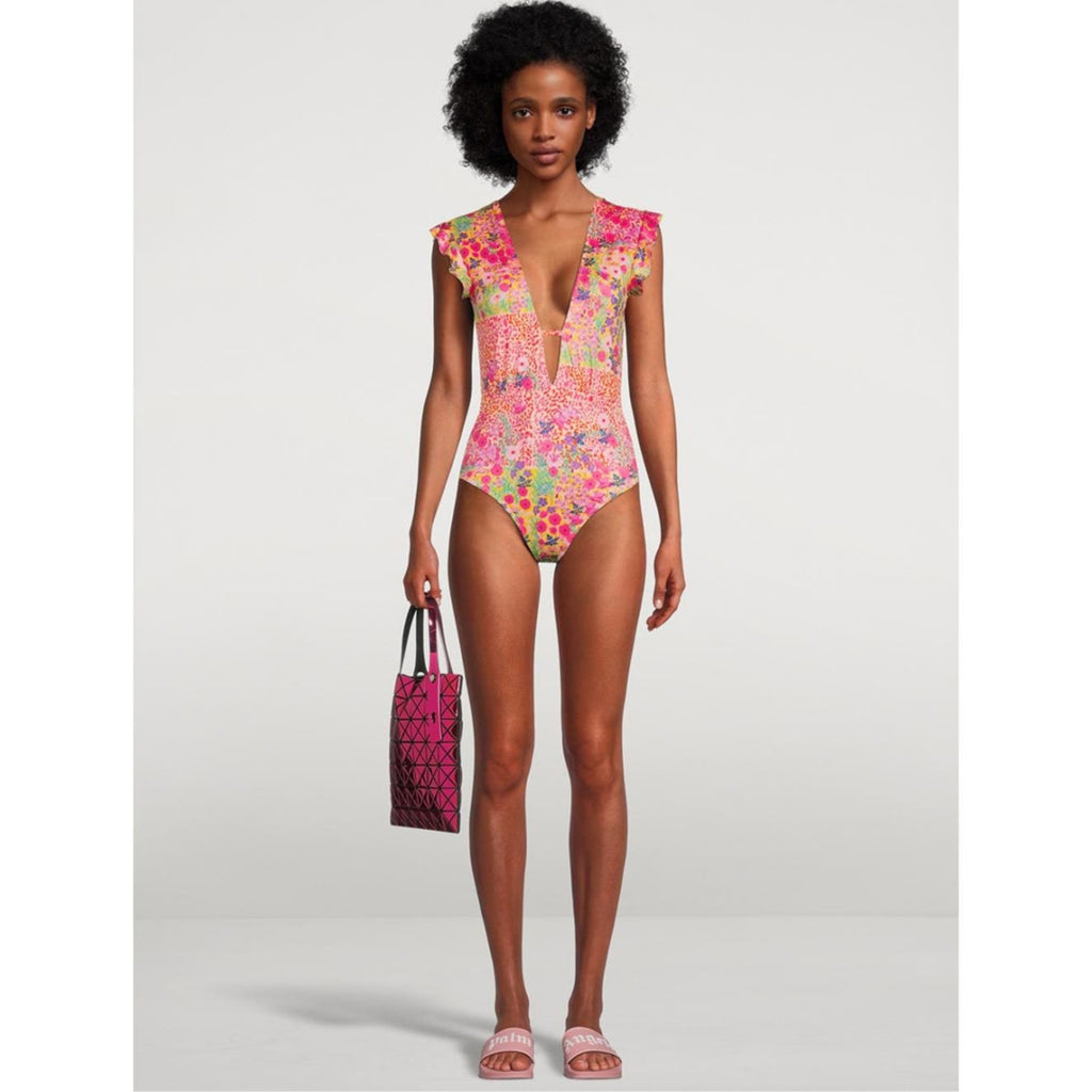 New Free People BETH RICHARDS Sophia One Piece Swimsuit $280 MEDIUM Floral