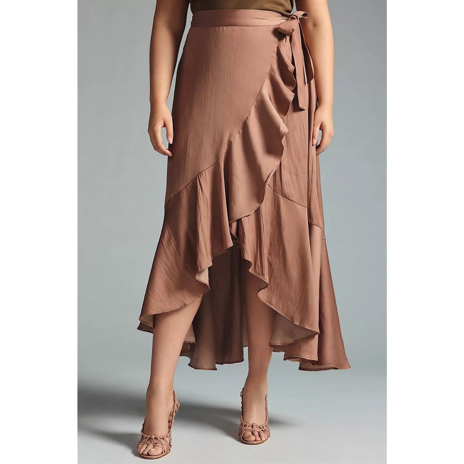 New Anthropologie Maeve Ruffled Wrap Maxi Skirt Size 1X