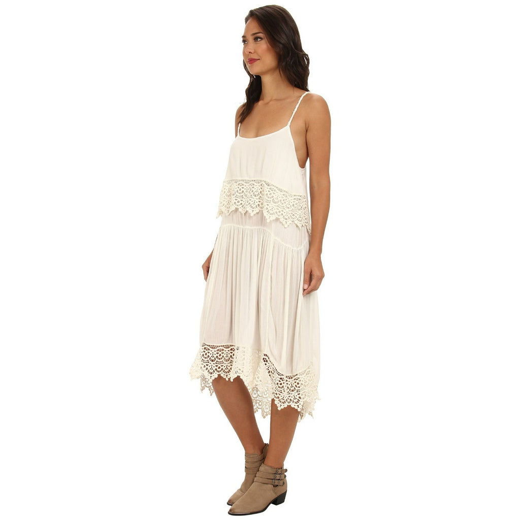 NEW Free People White Crinkled Crepe Star Slip Dress Size XS