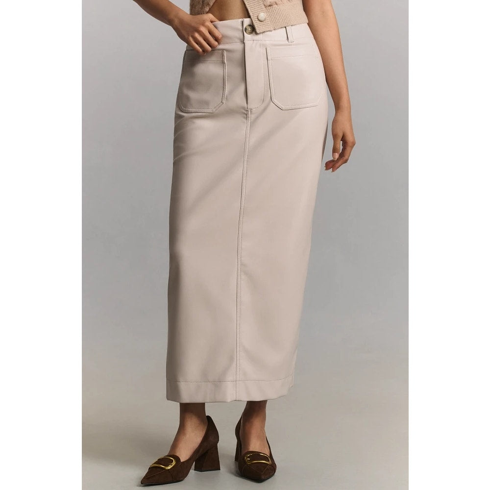 Anthropologie The Colette Faux-Leather Maxi Skirt