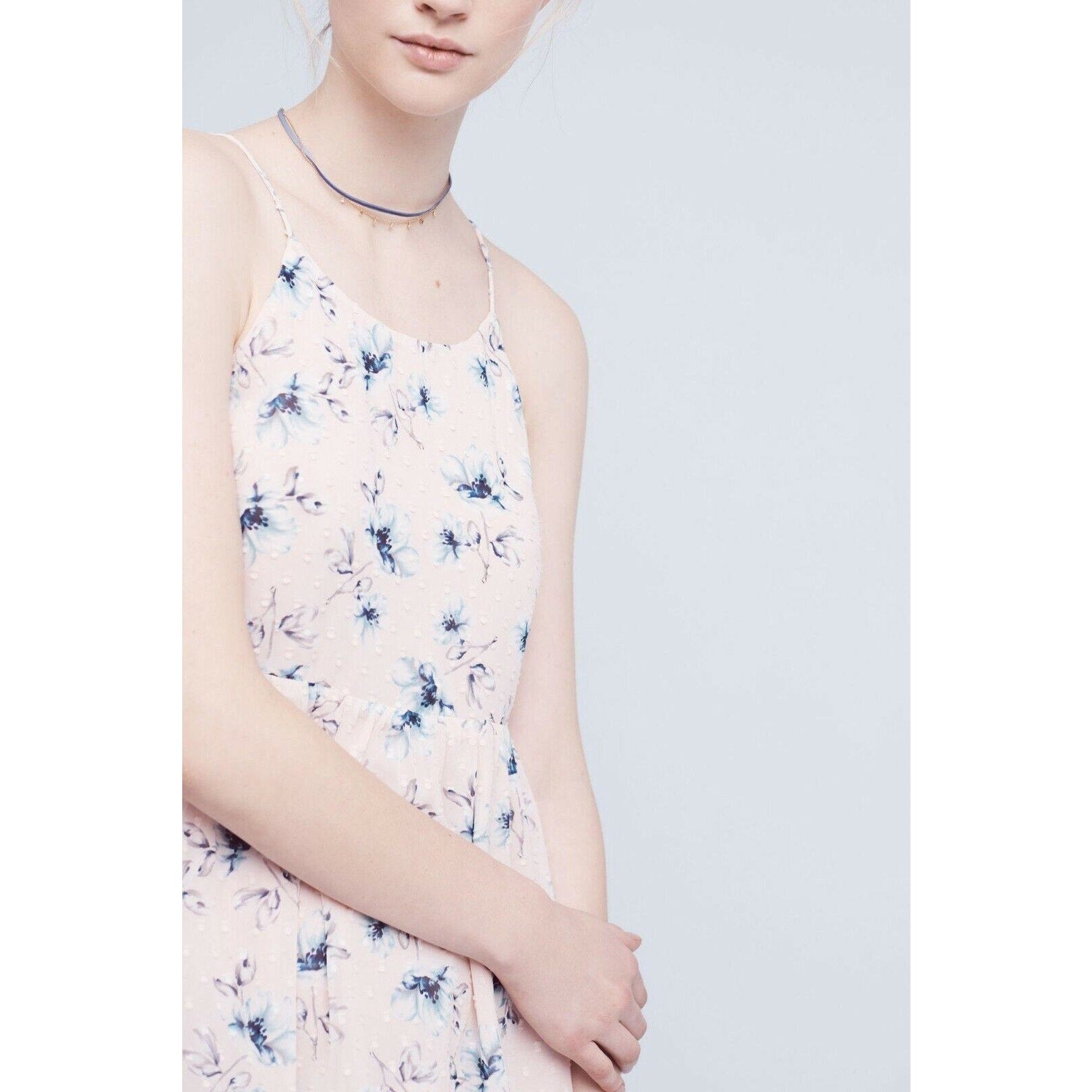 Nwt Anthropologie x Moon River Firenze Tiered Midi Dress Small Petite $158 Pink