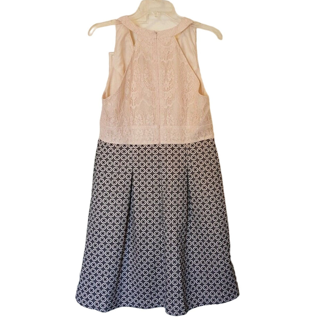 New Adrianna Papell Lovely Lace Geo Mini Dress Pink Size 8