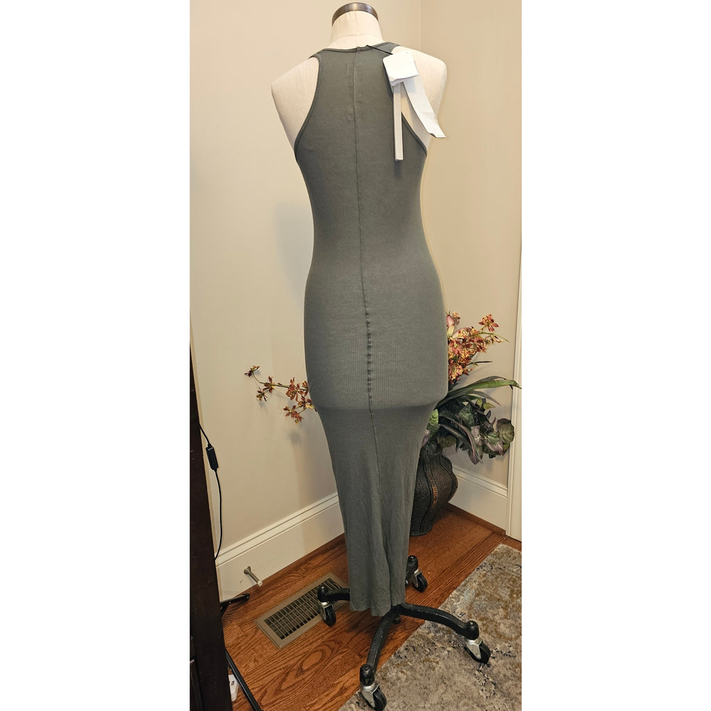 Rick Owens DRKSHDW Brown Ribbed Tank Slip Dress IT 44 US 10 Jade (6/8) Rick Owens