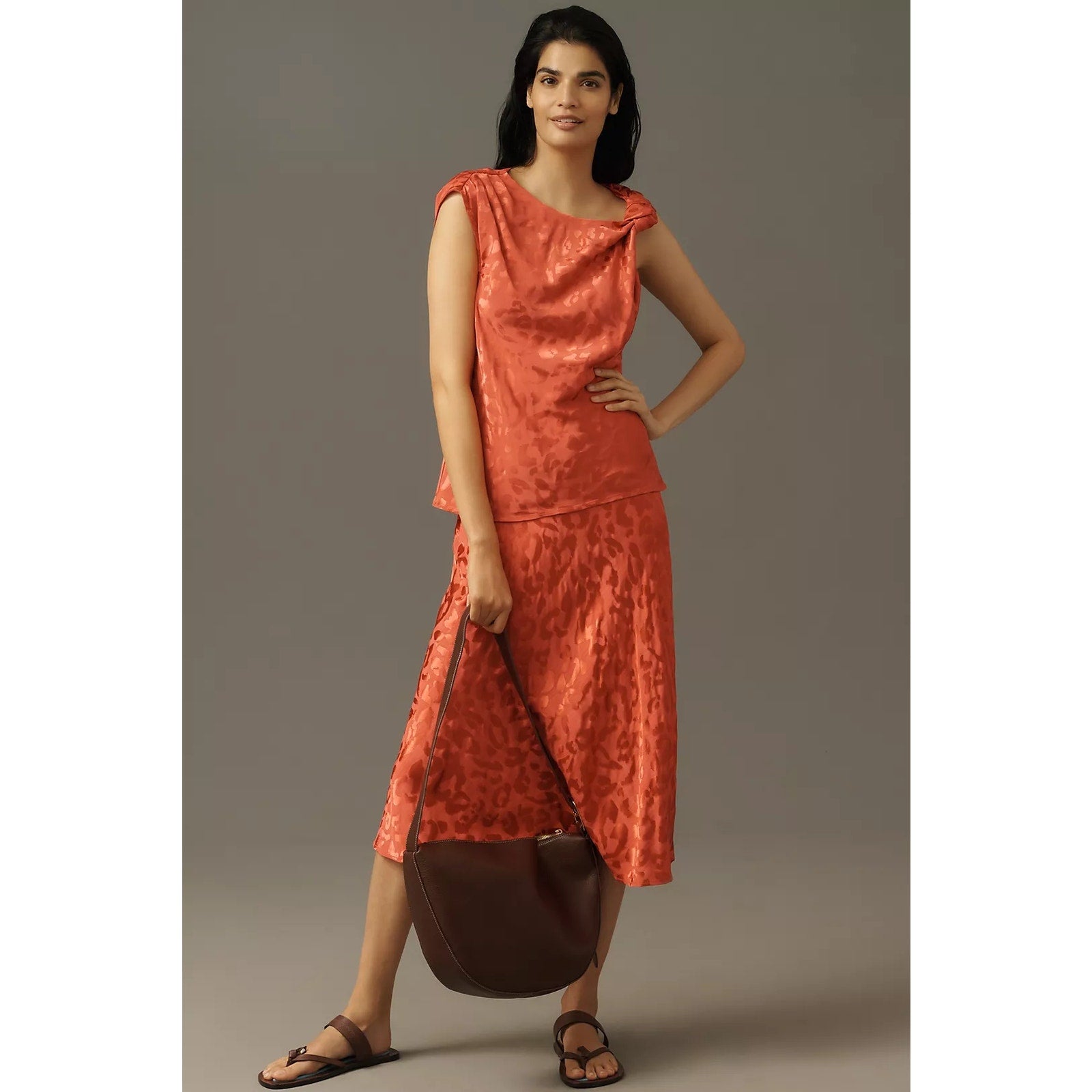 New Farm Rio x Anthropologie Printed Asymmetric Tank $148 + Midi Skirt $188 XS Anthropologie
