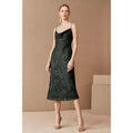 New Anthropologie BHLDN Hutch Kinsey Midi Slip Dress Sz 4 Cowl Neck Burnout Blue