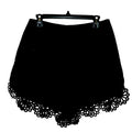 New FREE PEOPLE Lover Linen Shorts SCALLOPED LACE TRIM $295 SIZE US 8 Black