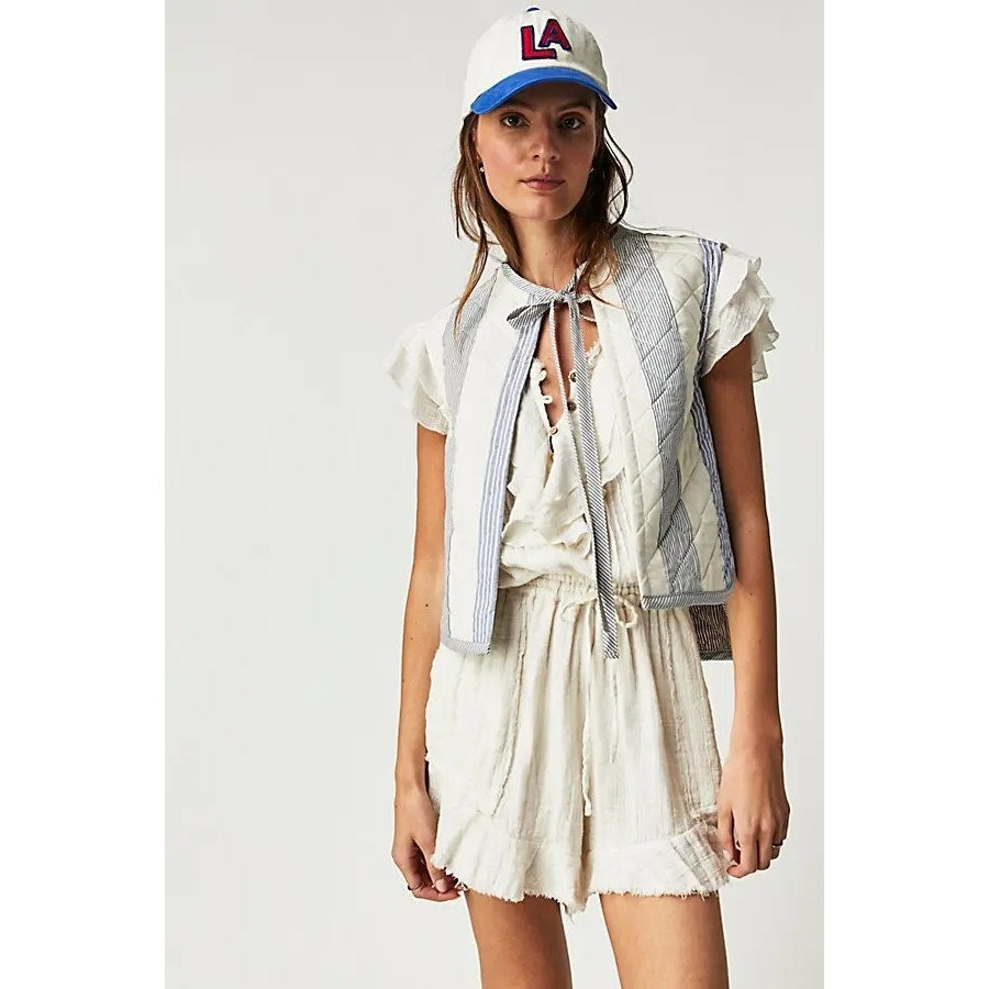 Free People FP One Naya Romper X-LARGE Alabaster Textured Wooven Free People