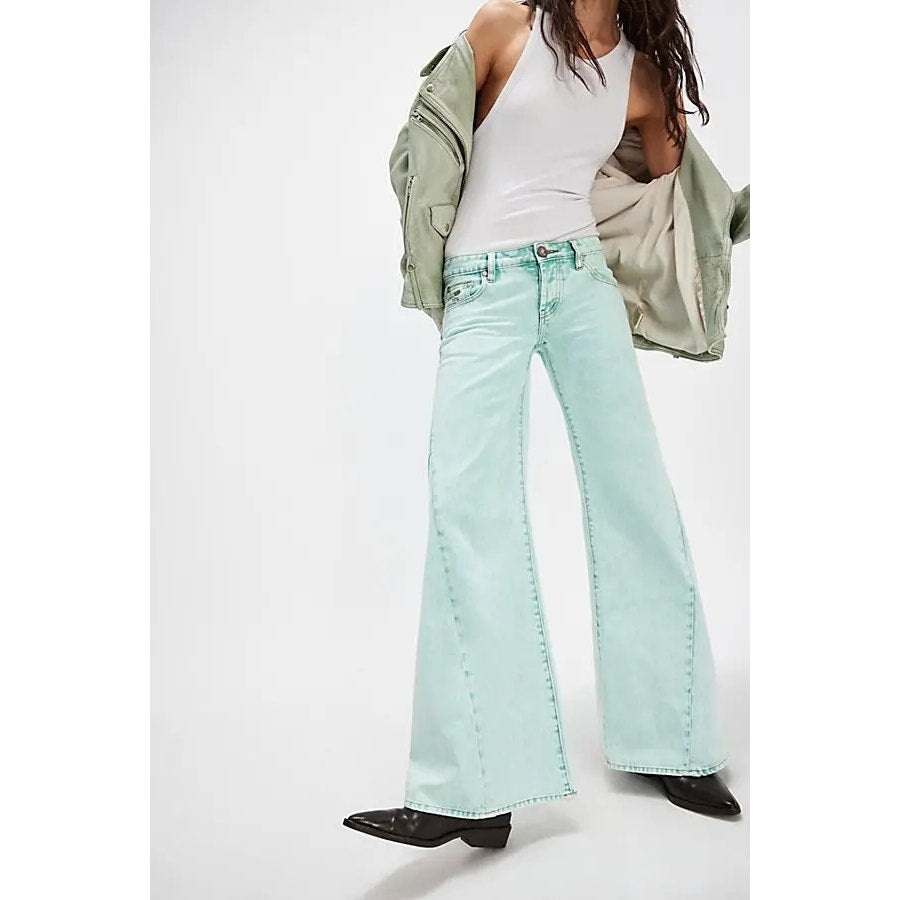 Free People OneTeaspoon Johnnies Low-Waist Wide-Leg Jeans