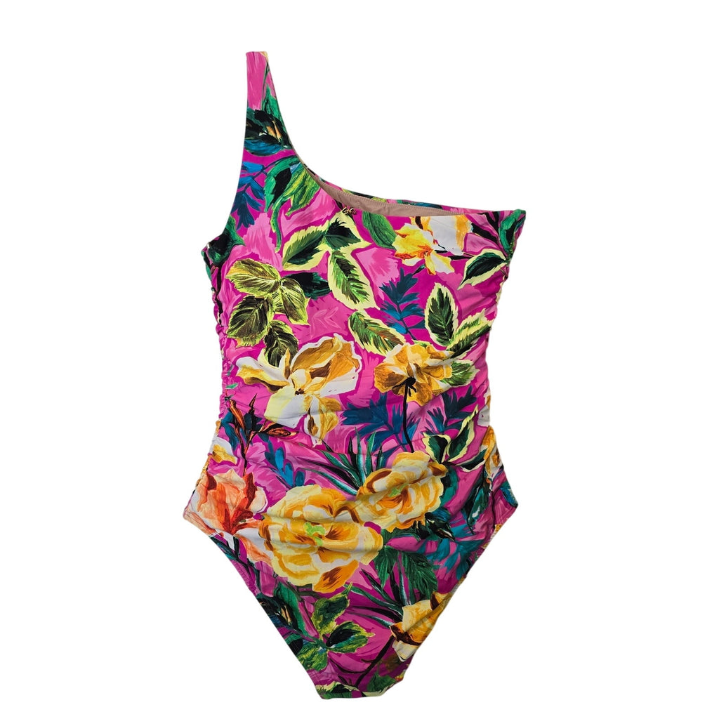 Anthropologie x PQ Swim One-Shoulder Printed One-Piece Swimsuit SMALL Pink Anthropologie