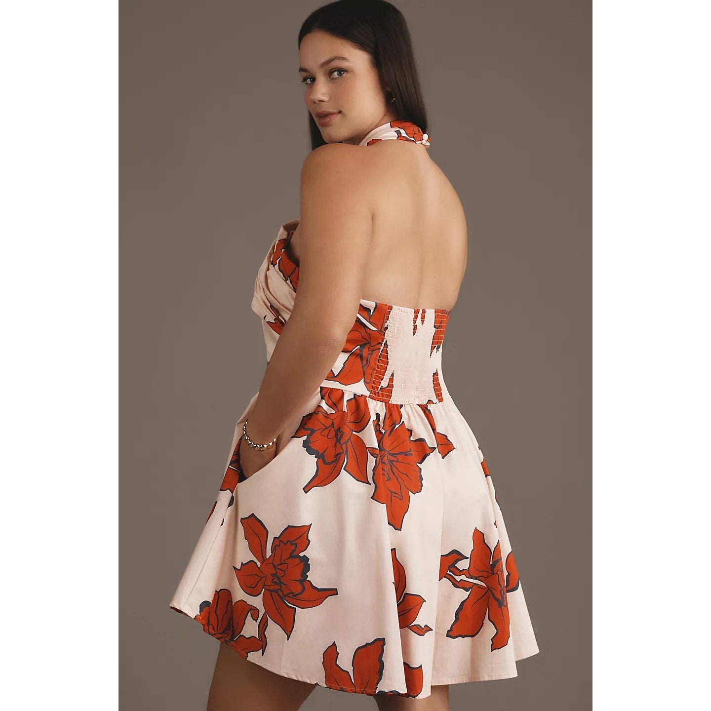 Anthropologie Hutch Wrap Halter Floral Romper