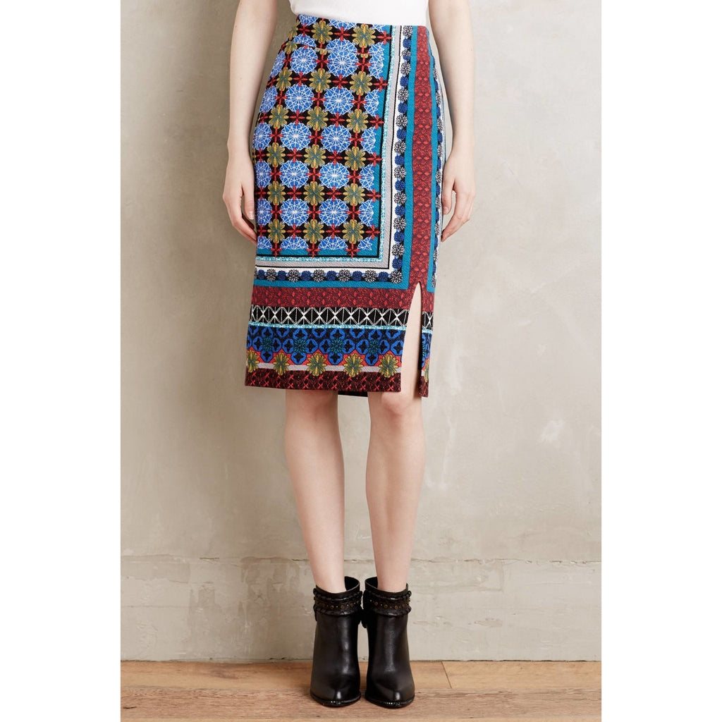 NEW Anthropologie by Maeve Women's Black Tearoom Pencil Skirt Size Small
