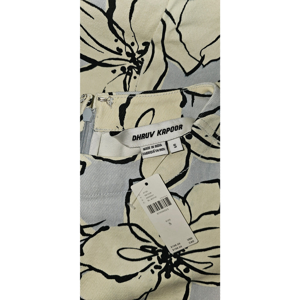 Anthropologie Dhruv Kapoor Short-Sleeve Denim Mini Dress $168 SMALL Floral