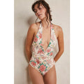 Free People x HAH Ruched Floral Bodysuit SWIMSUIT X-SMALL Reversible Free People
