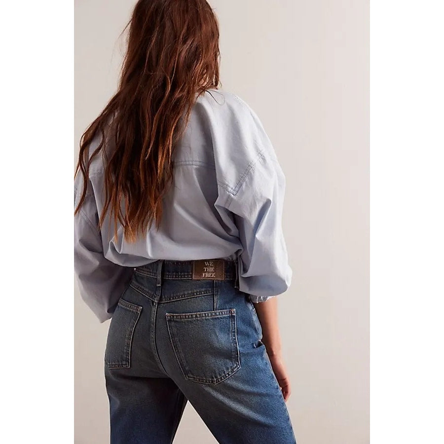 New FREE PEOPLE We The Free Xena Slim Straight Jeans $98 SIZE 28 Curve Ball