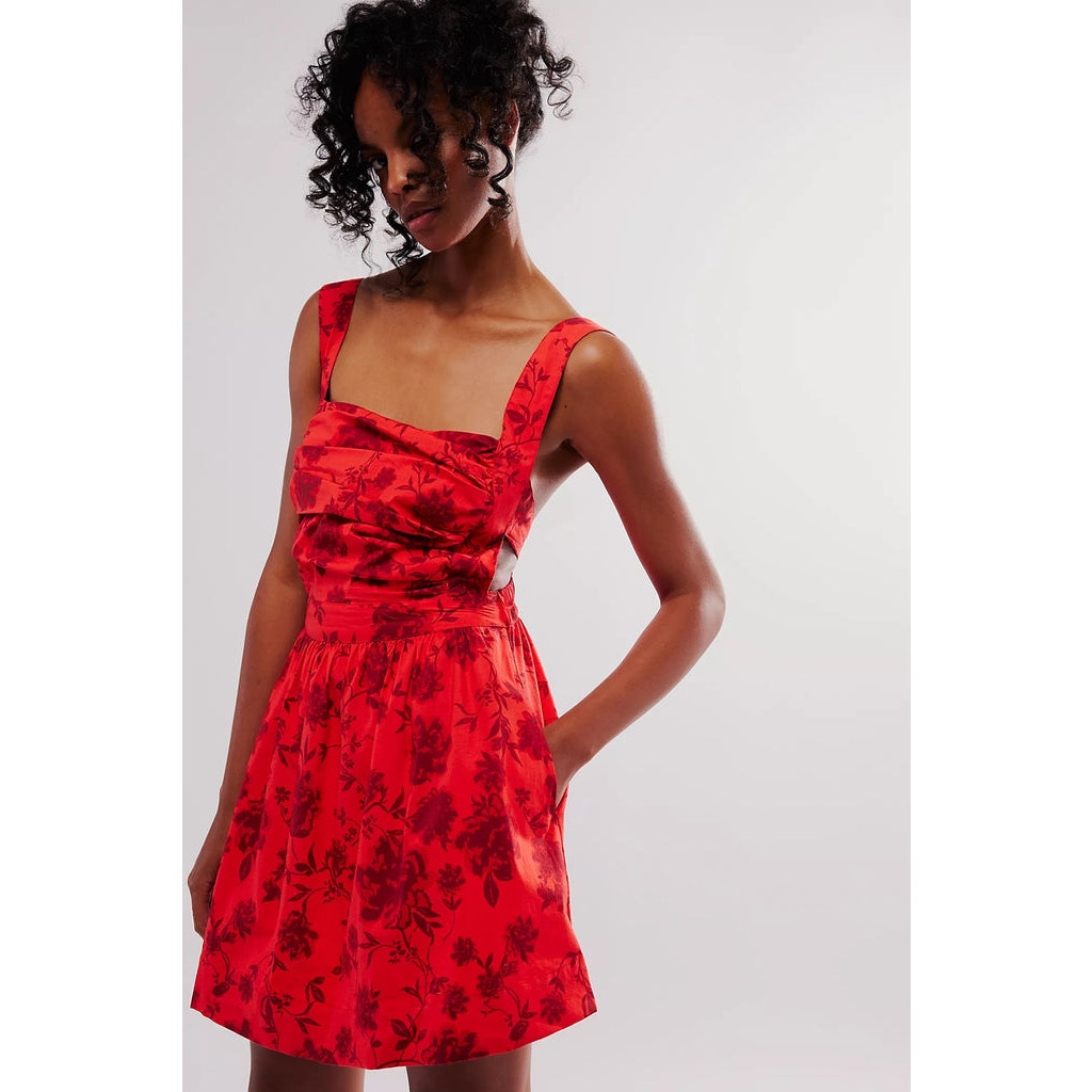 FREE PEOPLE Meet Me In Maui Mini Dress LARGE Heat Wave Floral Combo Free People