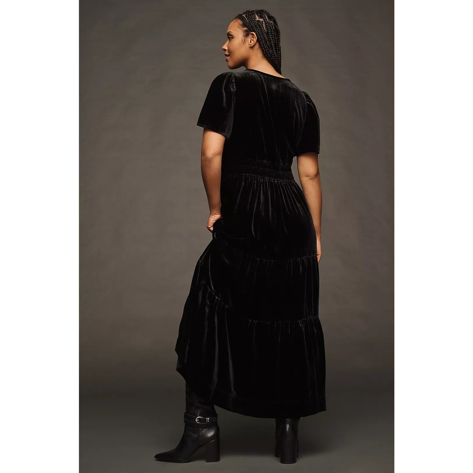 Anthropologie The Somerset Maxi Dress: Velvet Edition $180 PLUS 1X Black