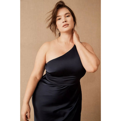 Anthropologie BHLDN Dylan One-Shoulder Satin Side-Slit Gown PLUS 22W BHLDN