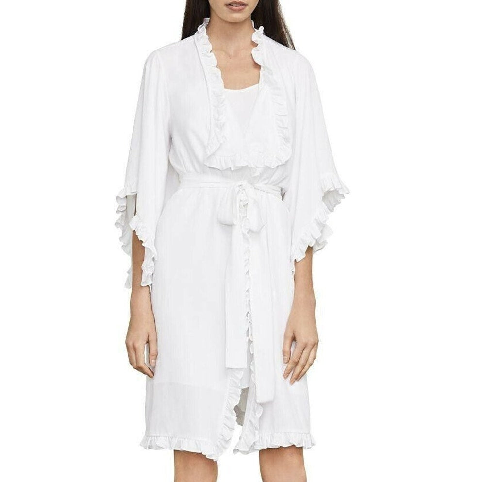 BCBG MAX AZRIA Denisa Woven Cocktail Ruffled Mini Dress WHITE XXS BCBGMAXAZRIA