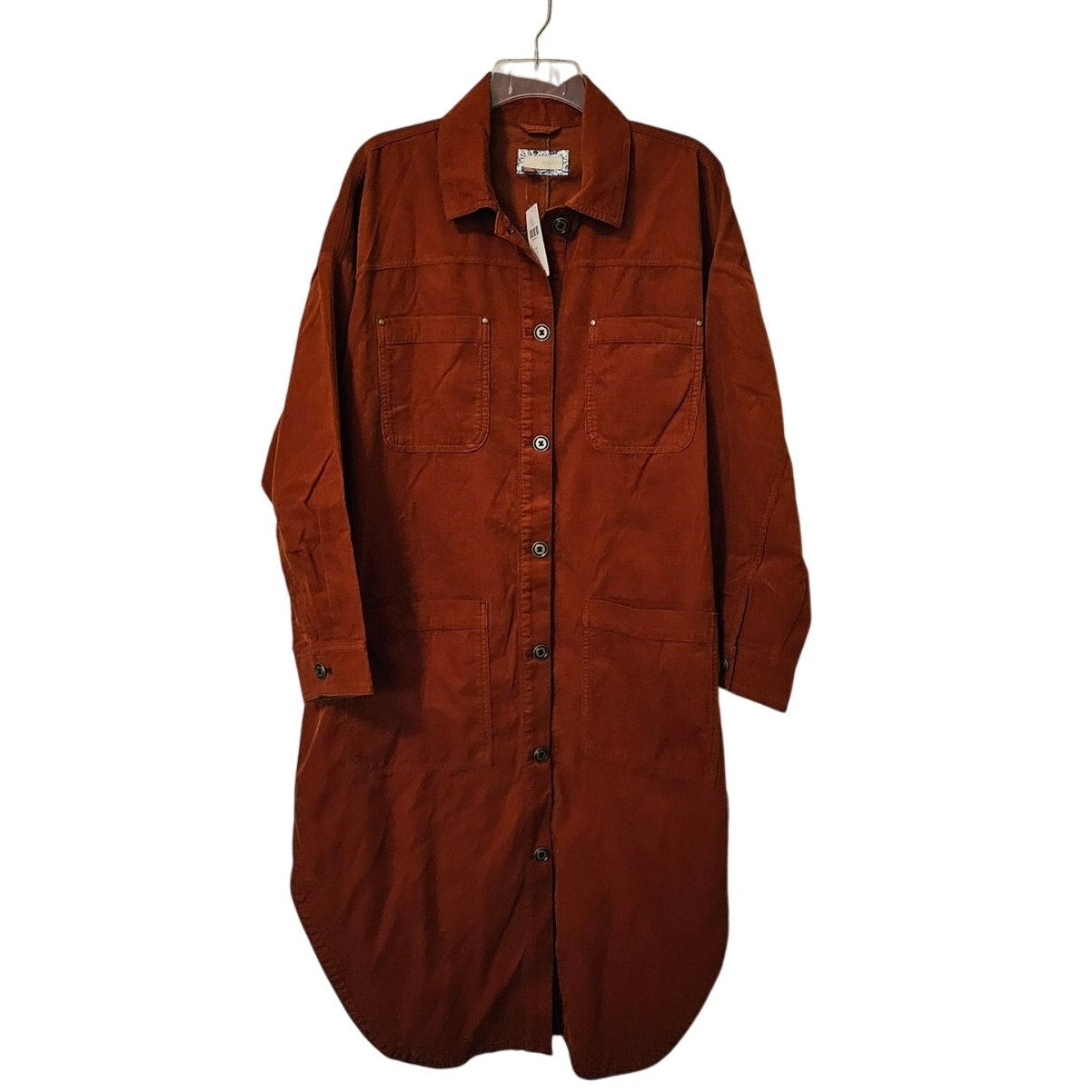New Anthropologie Pilcro Corduroy Duster $188 (XXS) SMALL Copper Button Front