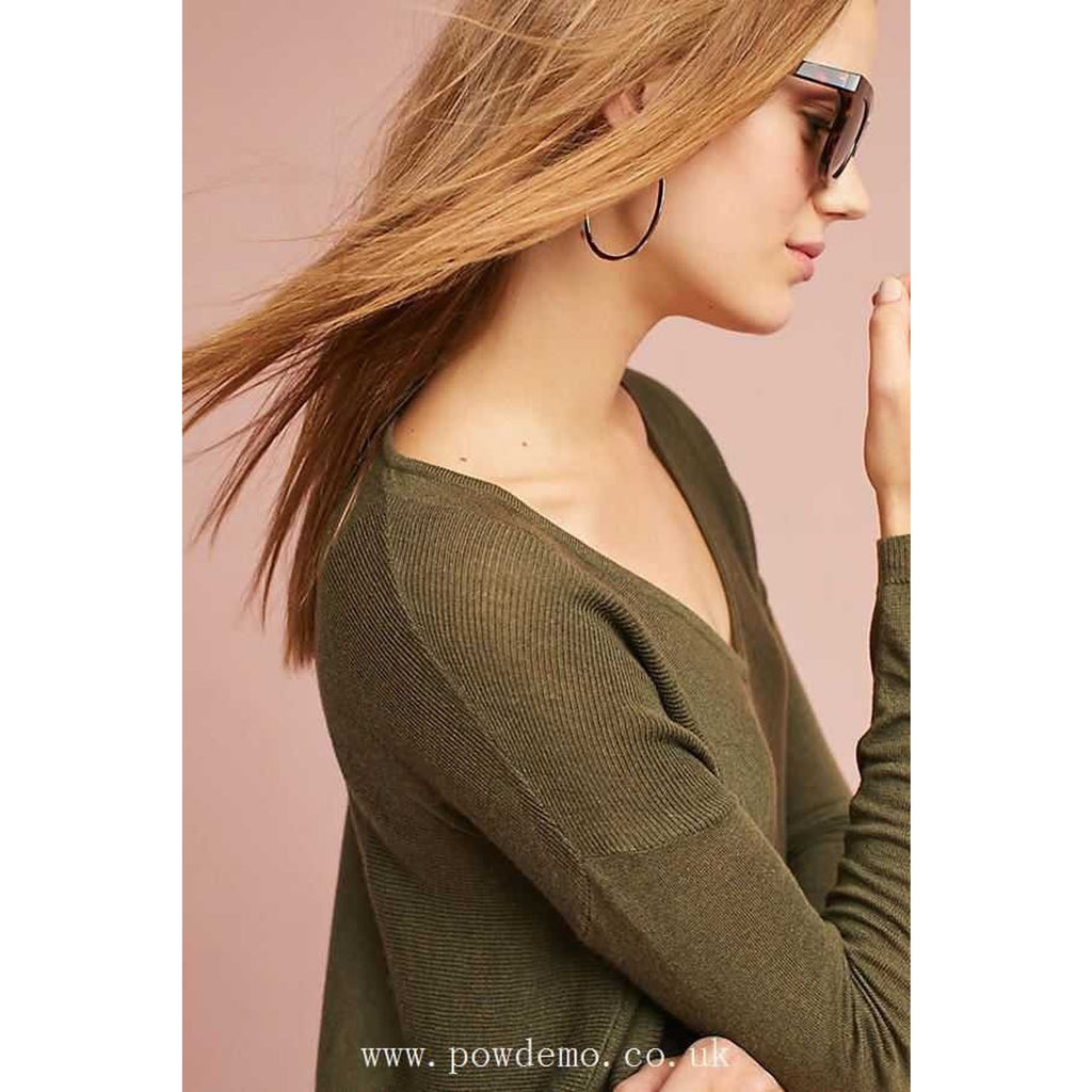 Anthropologie En Elly High-Low V-Neck Pullover Sweatshirt $98 Size XS