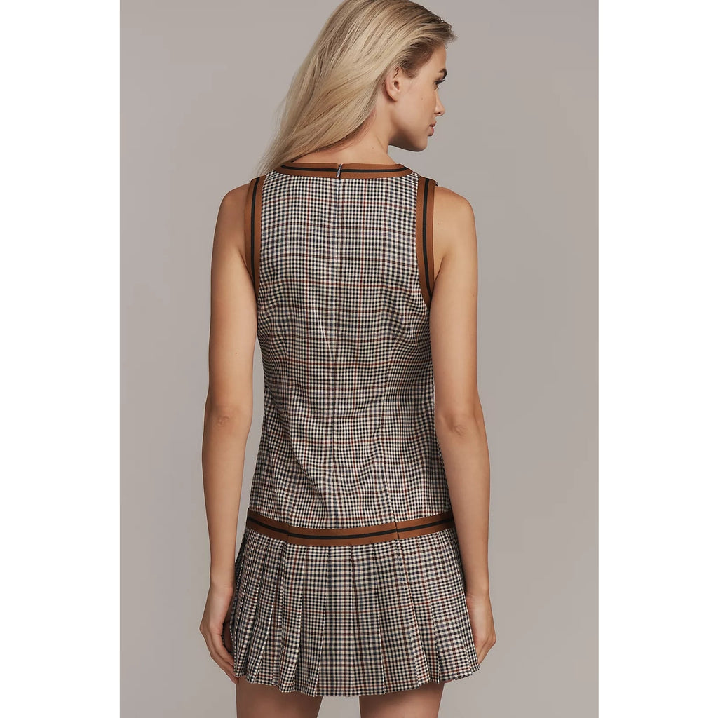 Anthropologie Glastonbury Vest Pleated Mini Dress