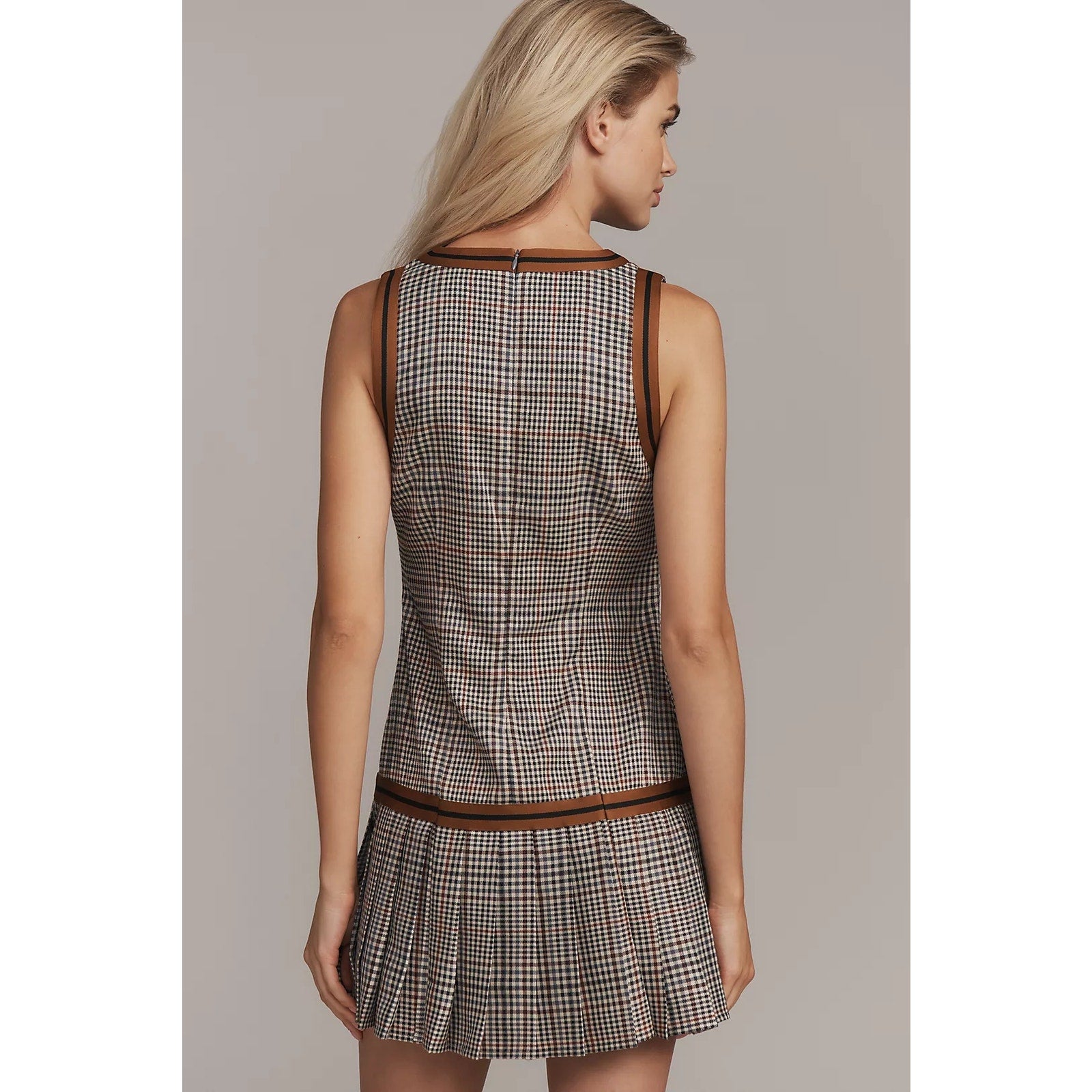 Anthropologie Glastonbury Vest Pleated Mini Dress