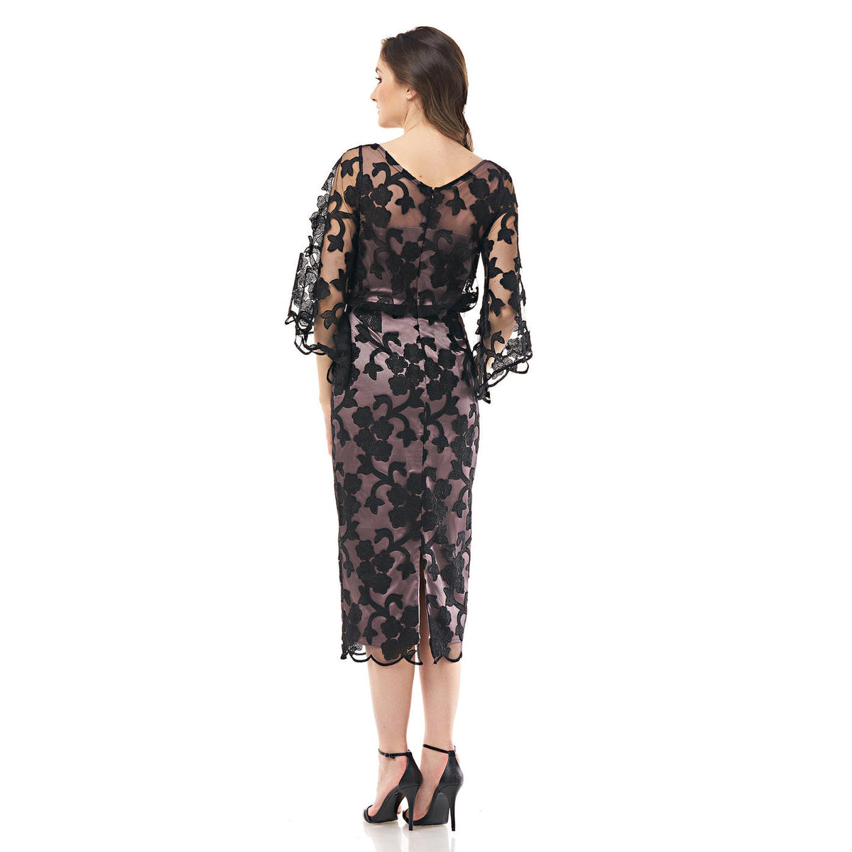 Anthropologie BHLDN JS Collection Sidonie Dress SIZE 6 Black/Nude Midi Anthropologie