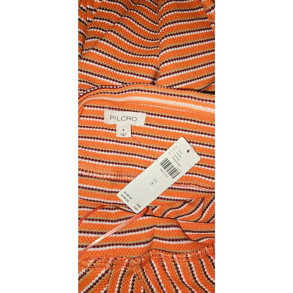 Anthropologie Pilcro High Tide Halter Slim Midi Dress SMALL Orange Anthropologie