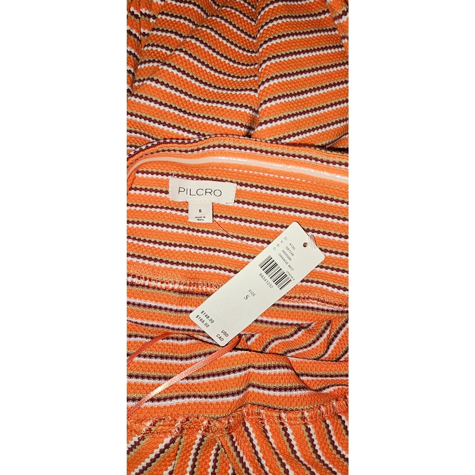 Anthropologie Pilcro High Tide Halter Slim Midi Dress SMALL Orange Anthropologie