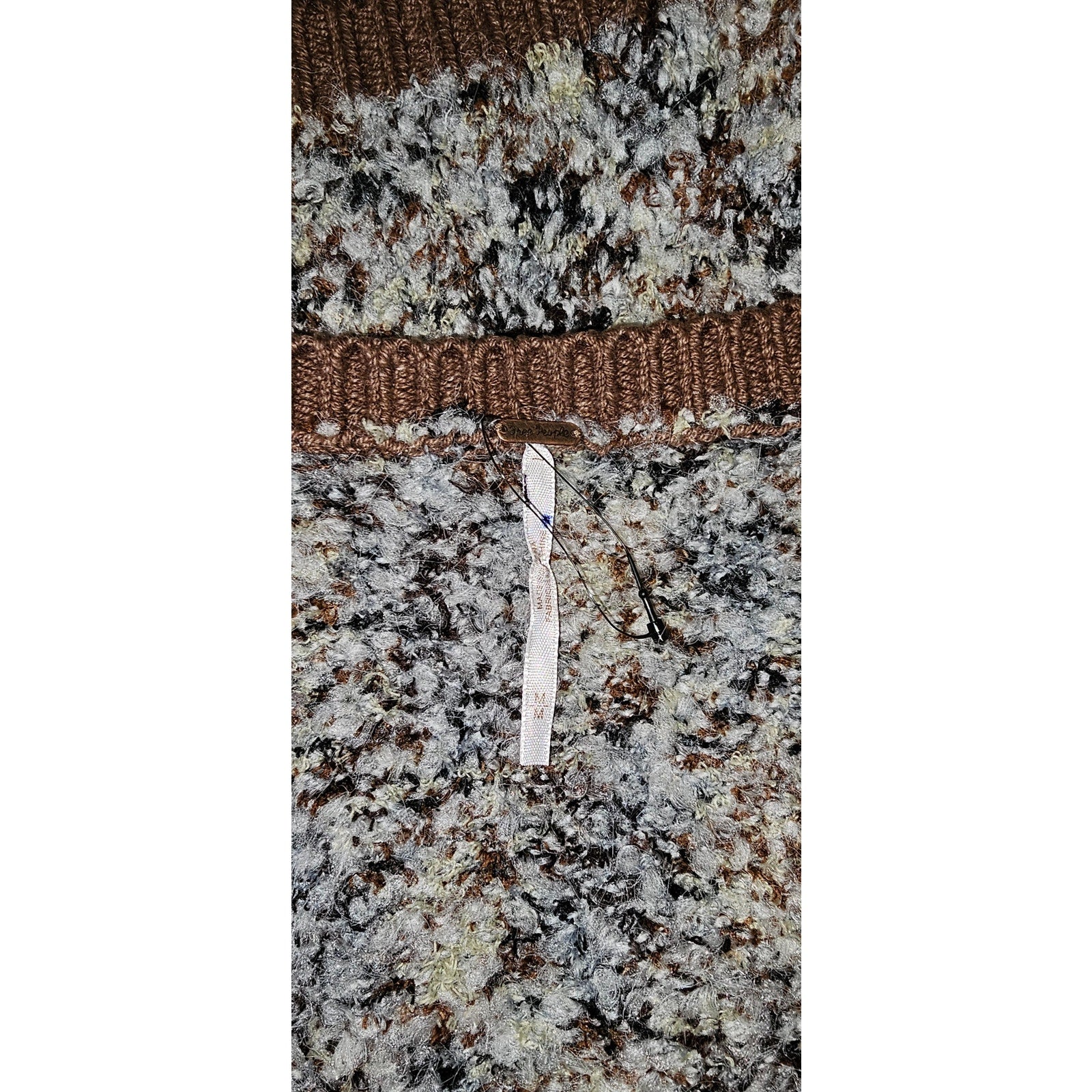 New FREE PEOPLE Chalet Mini Sweater Skirt Set $228 MEDIUM Brown