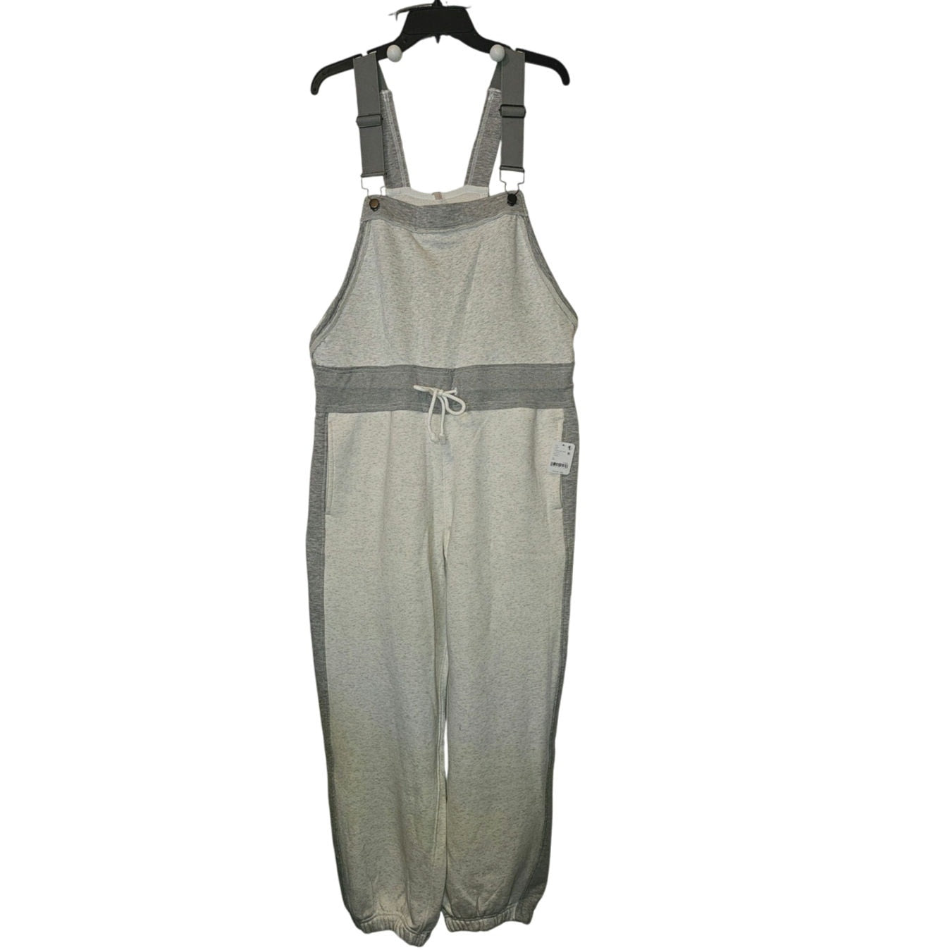 New Free People MOVEMENT Making It Overalls $168 X-LARGE Heather Grey Combo