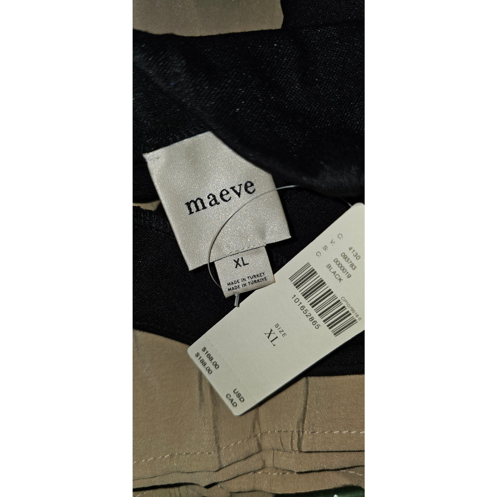 Anthropologie Maeve Mariana Drop-Waist Maxi Dress X-LARGE Black & Tan Anthropologie