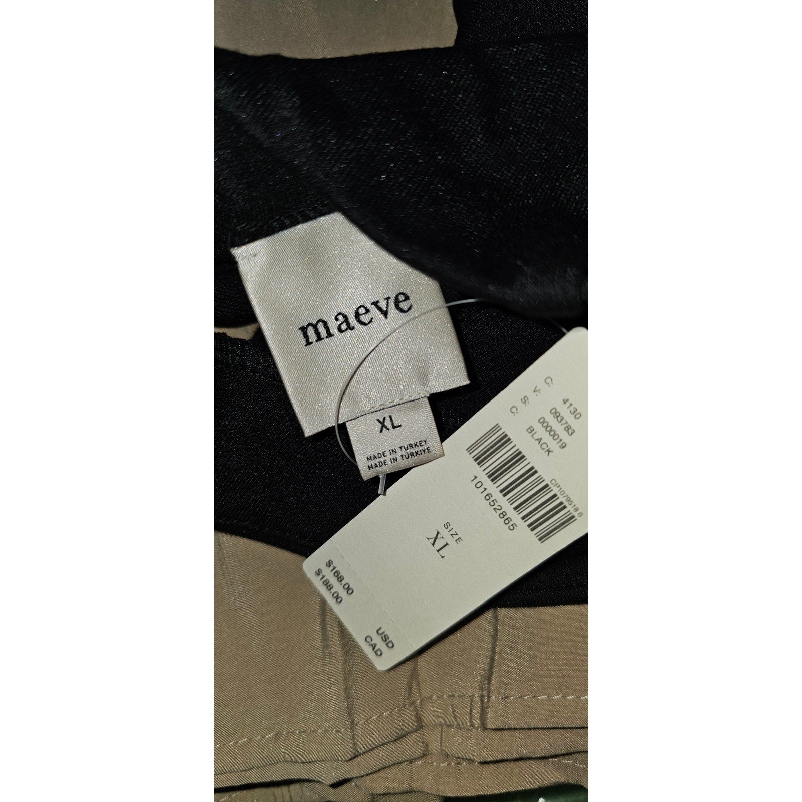Anthropologie Maeve Mariana Drop-Waist Maxi Dress X-LARGE Black & Tan Anthropologie