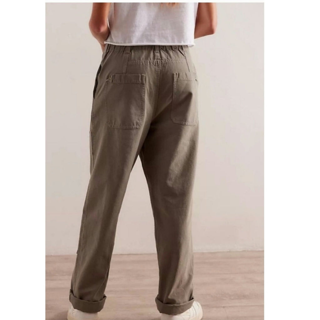 New FREE PEOPLE We The Free Hayden Carpenter Pull-On Pants $148 SMALL Army