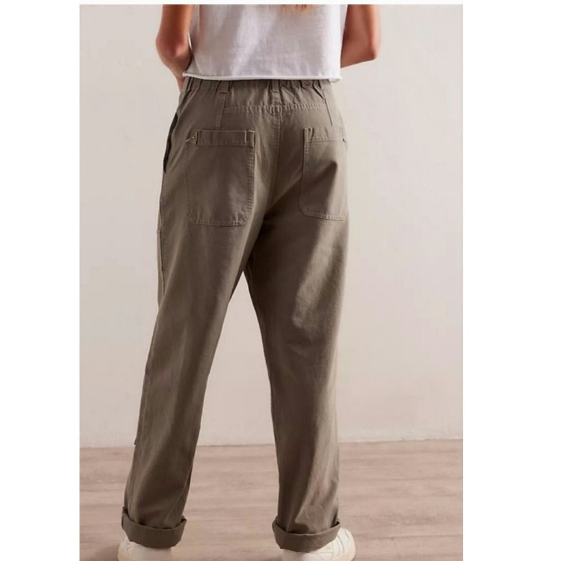 New FREE PEOPLE We The Free Hayden Carpenter Pull-On Pants $148 SMALL Army