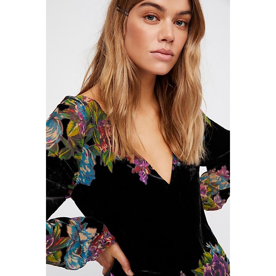 Free People Misha Burnout Velvet Floral Mini Dress