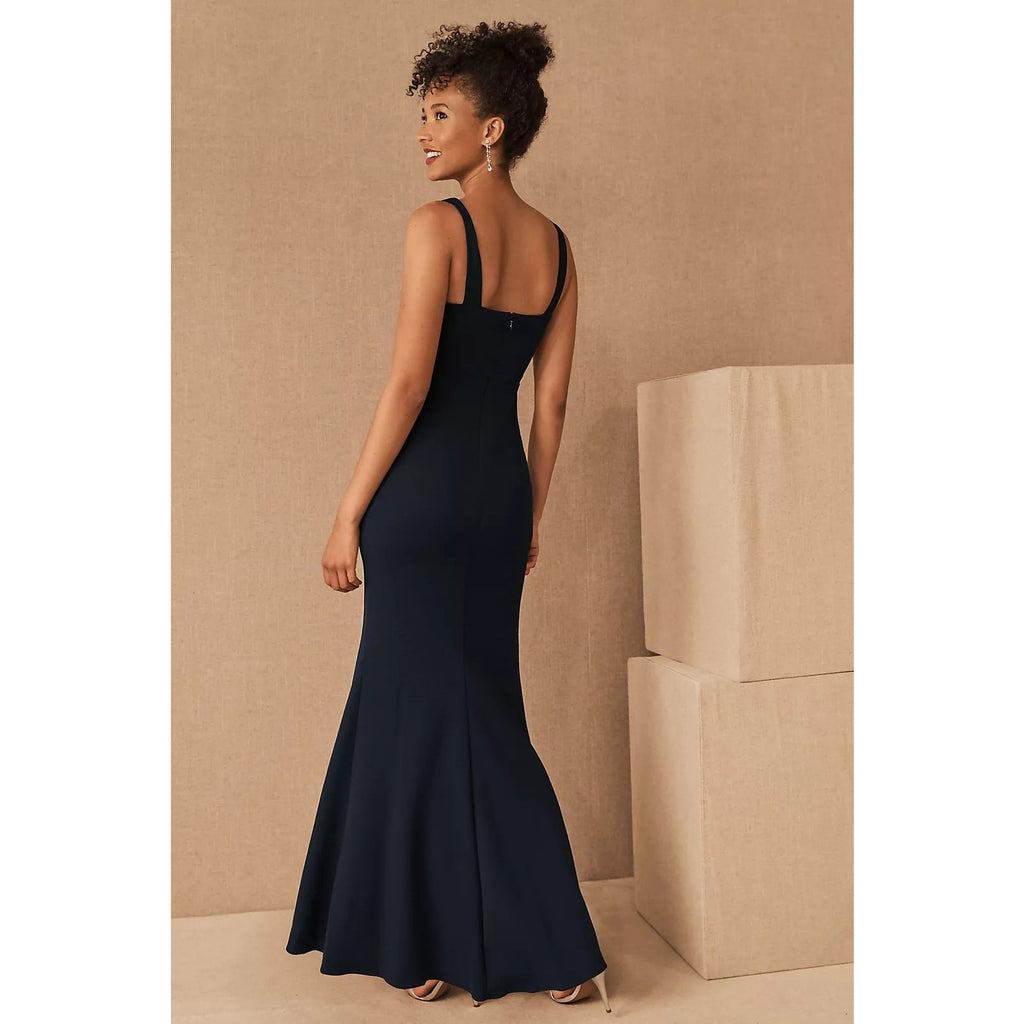 Anthropologie BHLDN Adena Crepe Dress GOWN SIZE 18W Deep Navy MIDNIGHT Anthropologie