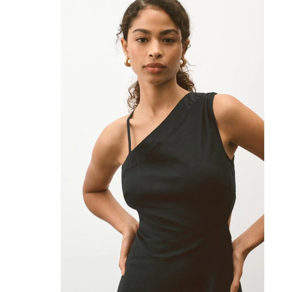 New By Anthropologie Sleeveless Asymmetrical Open-Back Linen Midi Dress $178   6