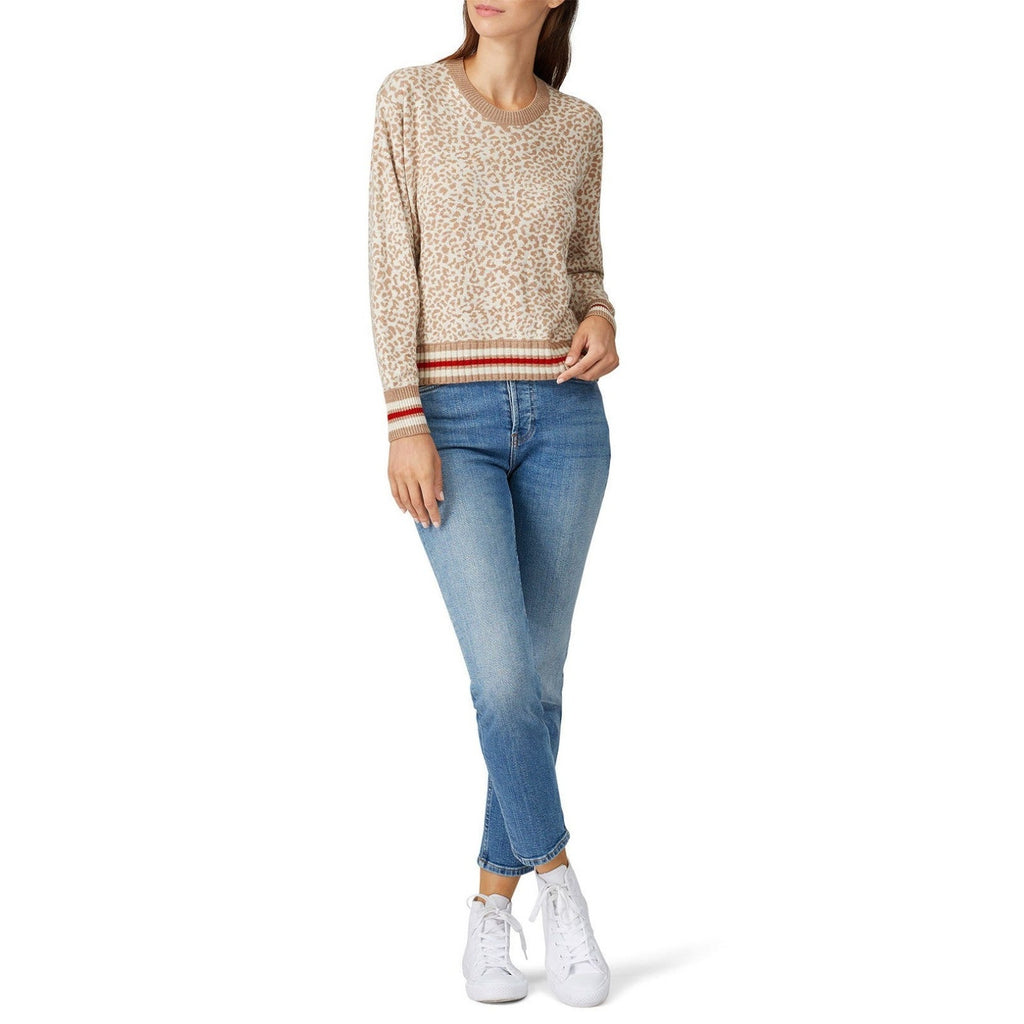 New Anthropologie Leo Leopard Pullover Sweatshirt by Splendid $178 Size Small