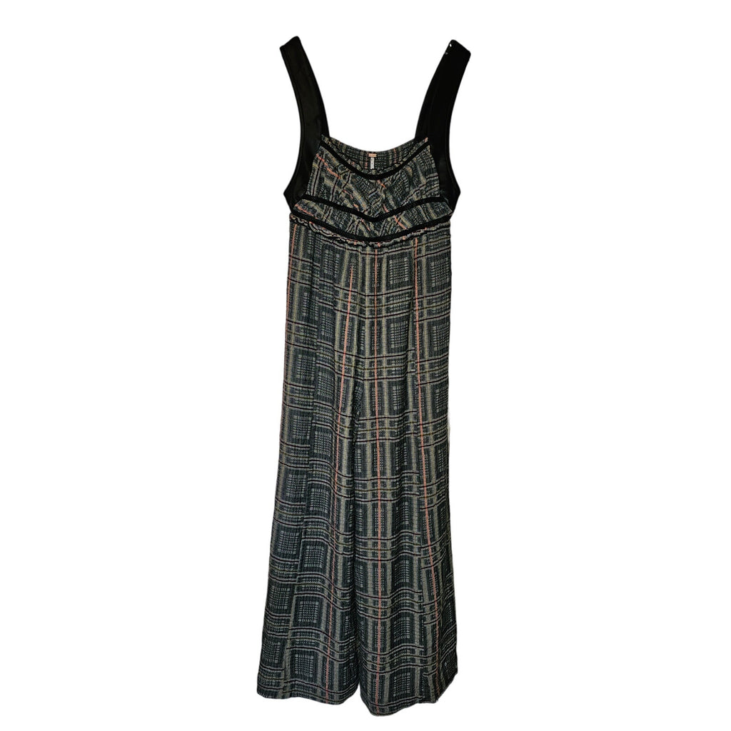 New Free People Marley Plaid One-Piece Wide-Leg Jumpsuit $188 SMALL