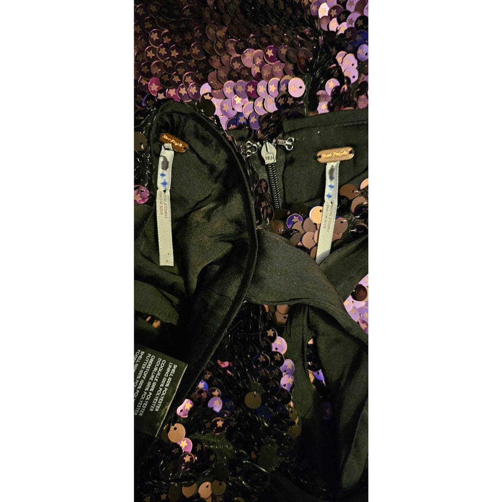 New FREE PEOPLE Star Bright Maxi Skirt Set SEQUINED $198 SIZE 4 Purple Lilac