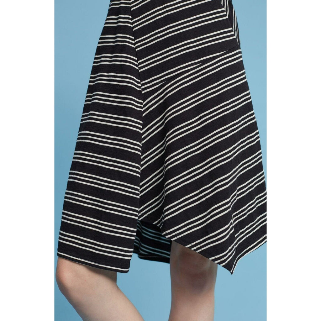 New Anthropologie Moka One-Shoulder Dress by Maeve, Black & White,$118 X-Small