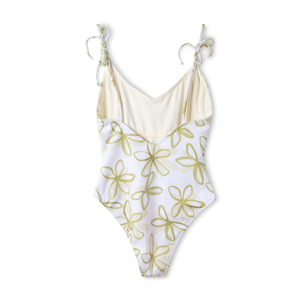 New Free People by Zulu & Zephyr Olive Flower One-Piece $180 SIZE 8 Green Floral