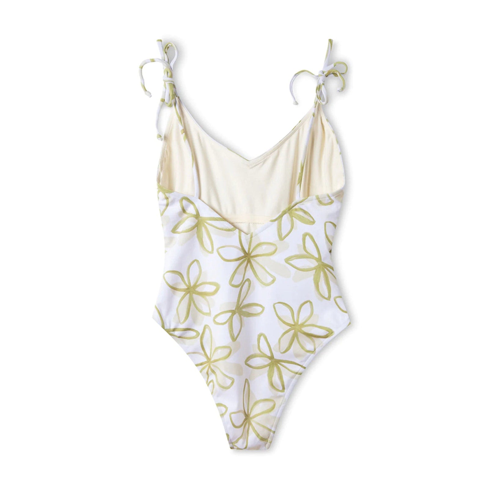 New Free People by Zulu & Zephyr Olive Flower One-Piece $180 SIZE 8 Green Floral