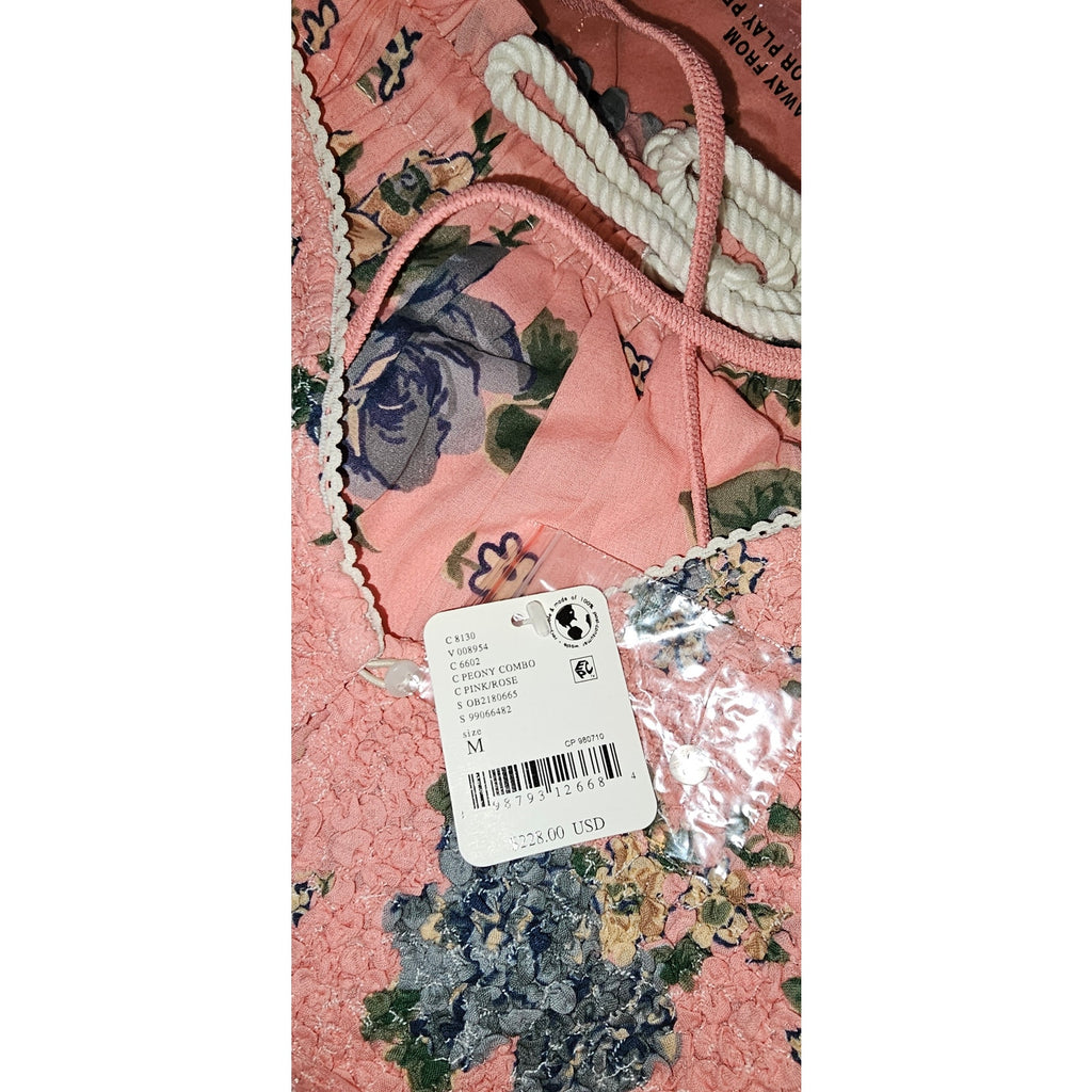 Free People Seaside Rose Bodysuit & Skirt Set Medium Pink Floral Boho Free People