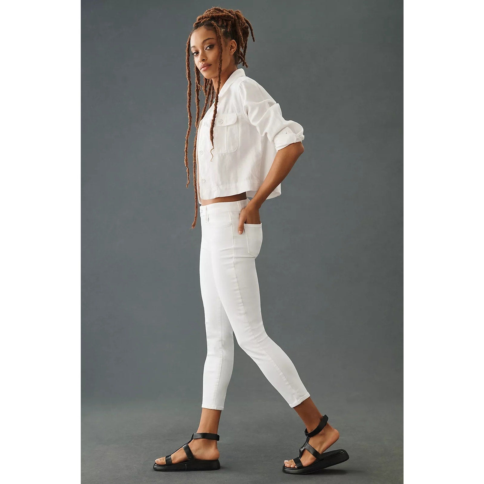 Anthropologie PAIGE Hoxton High-rise Skinny Jeans $198 PLUS 26W Crisp White
