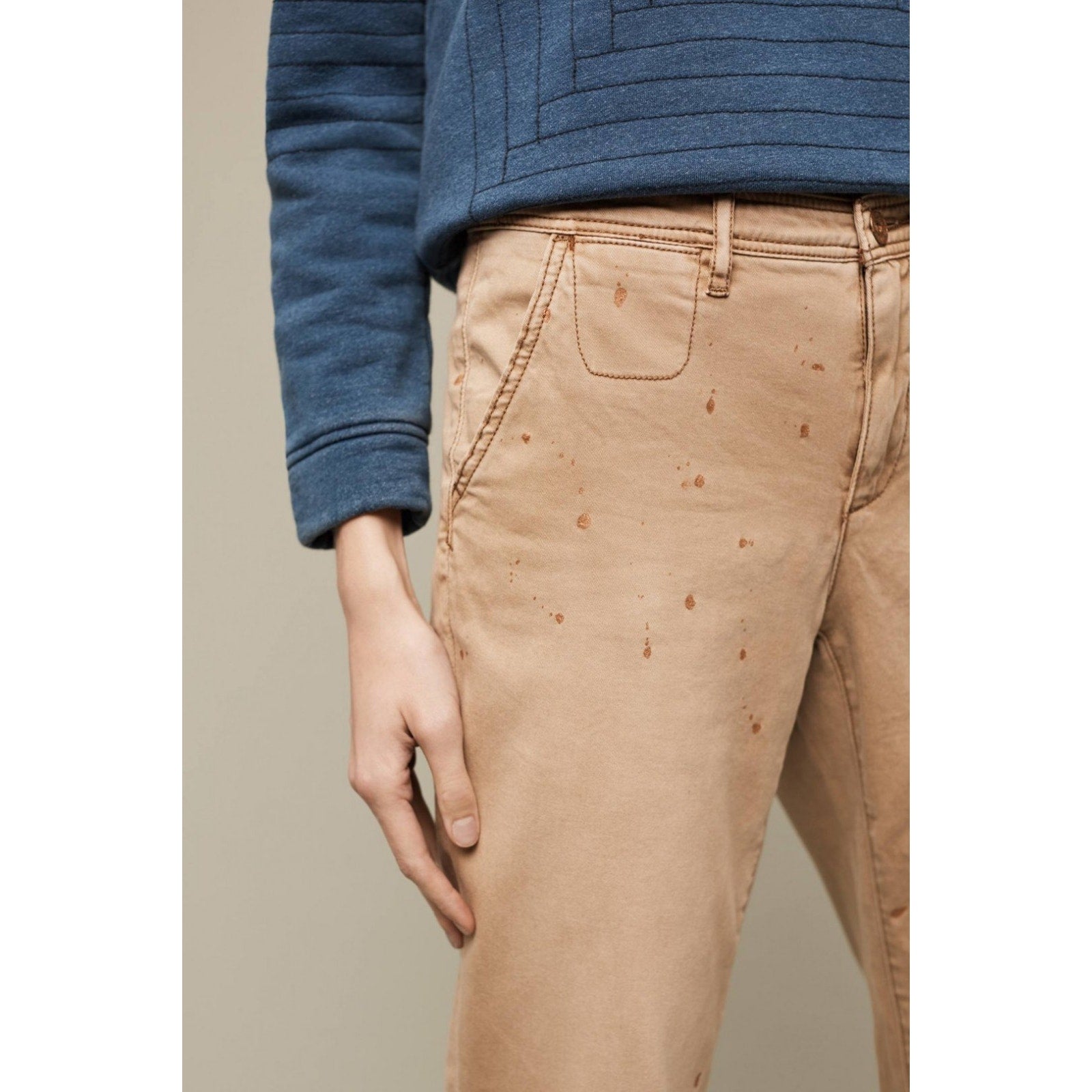 NEW Anthropologie Pilcro Hyphen Glitter Painted Chinos Size 32 Cotton Spandex