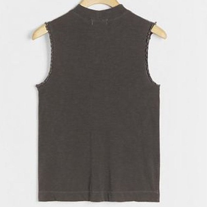 New Anthropologie Vlada Pintucked Top by T.La  $48 BLACK XS Heathered Cotton