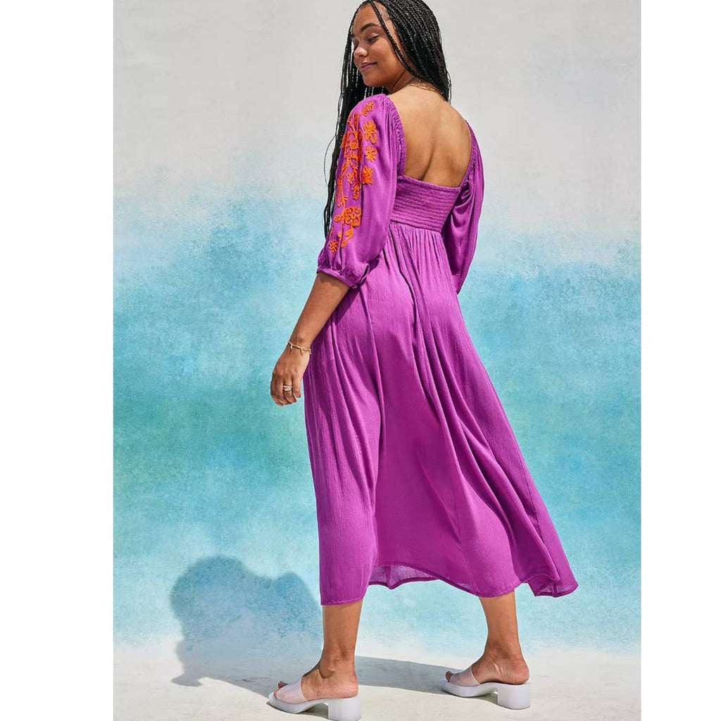 New Free People Wedgewood Embroidered Boho Maxi Dress $168 X-SMALL Floral